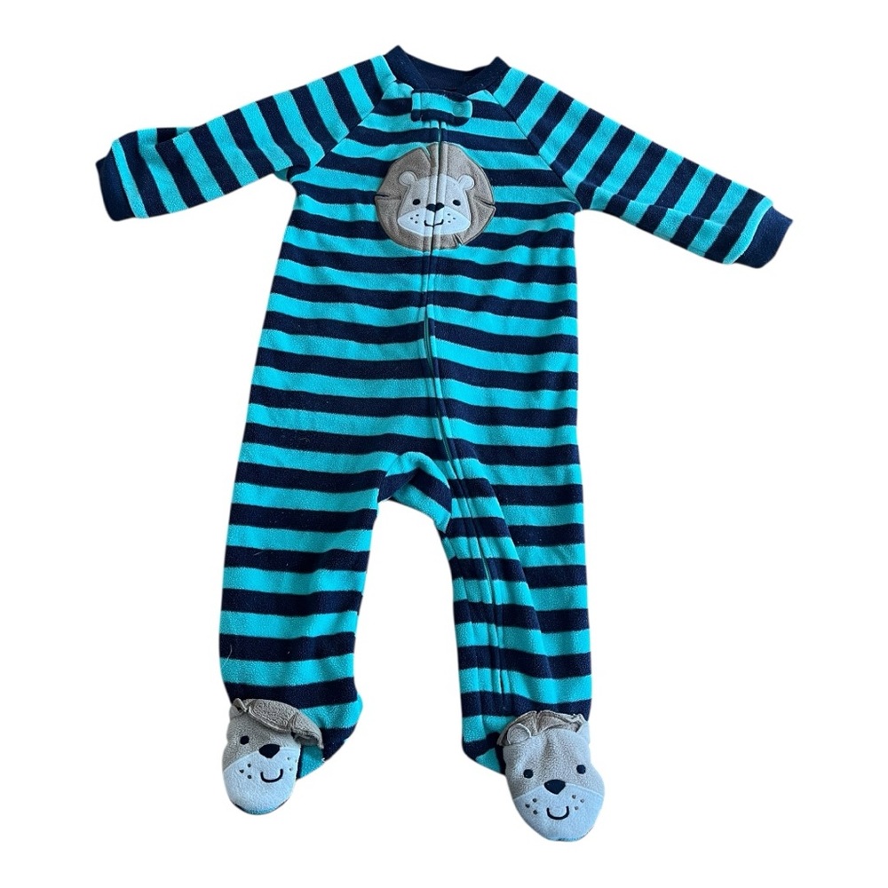 ❤️ 5 for $15 Bundle: Just One You Blue/Green Lion Footed Pajamas – 6M